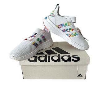 Adidas Racer TR 23 EL Big Kids 6.5 ID7920 White with Geometric Designs